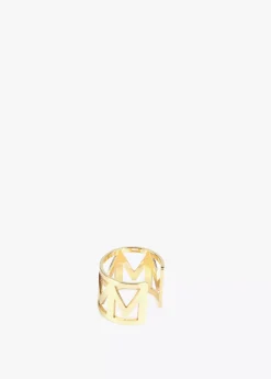 Anillo dorado letras M