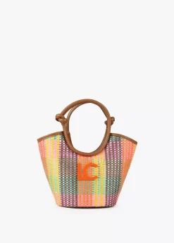 Bolso bandolera tipo cesta multicolor