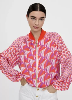 Bomber estampada multicolor