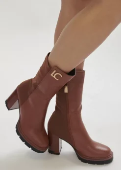 Botin media caña dos tejidos |  Calzado | Lola Casademunt