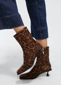 Botín tejido animal print
