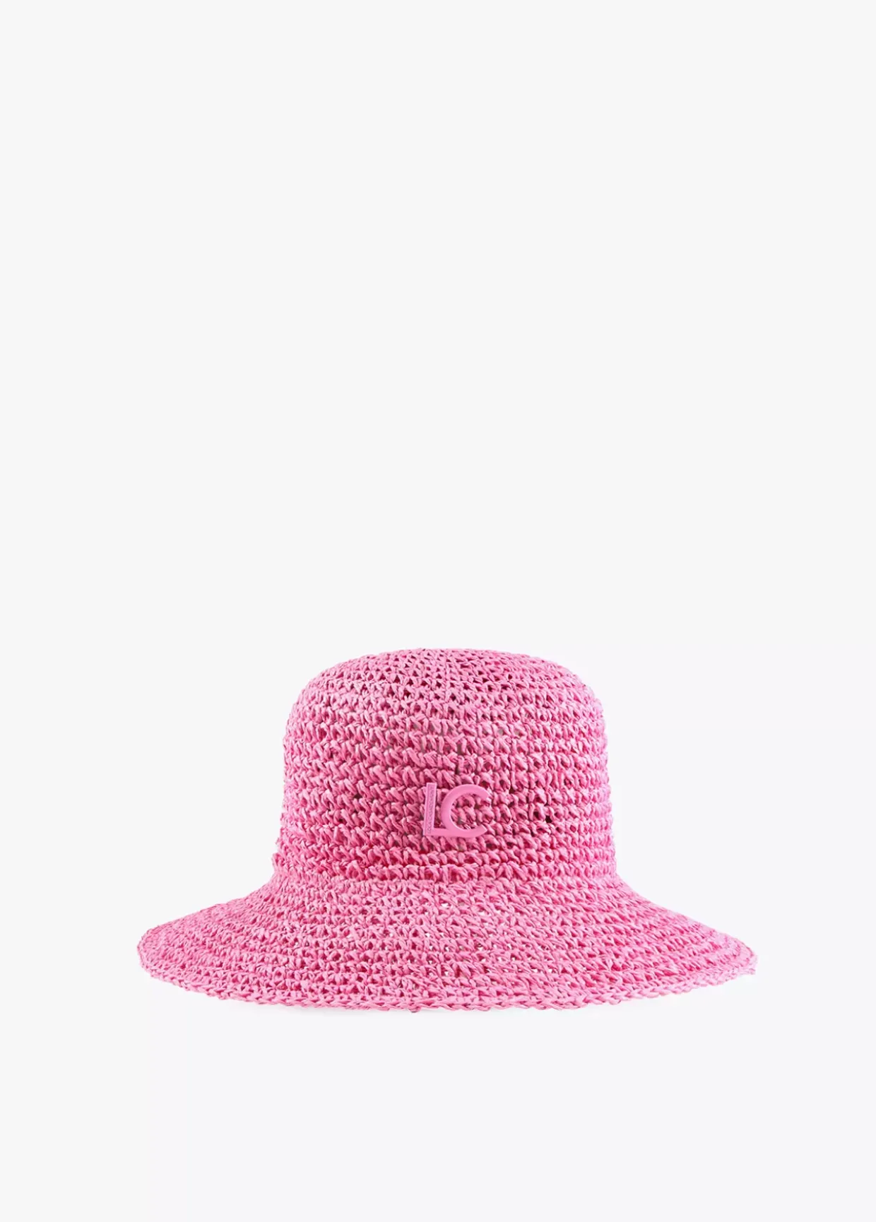 Bucket efecto ráfia y crochet