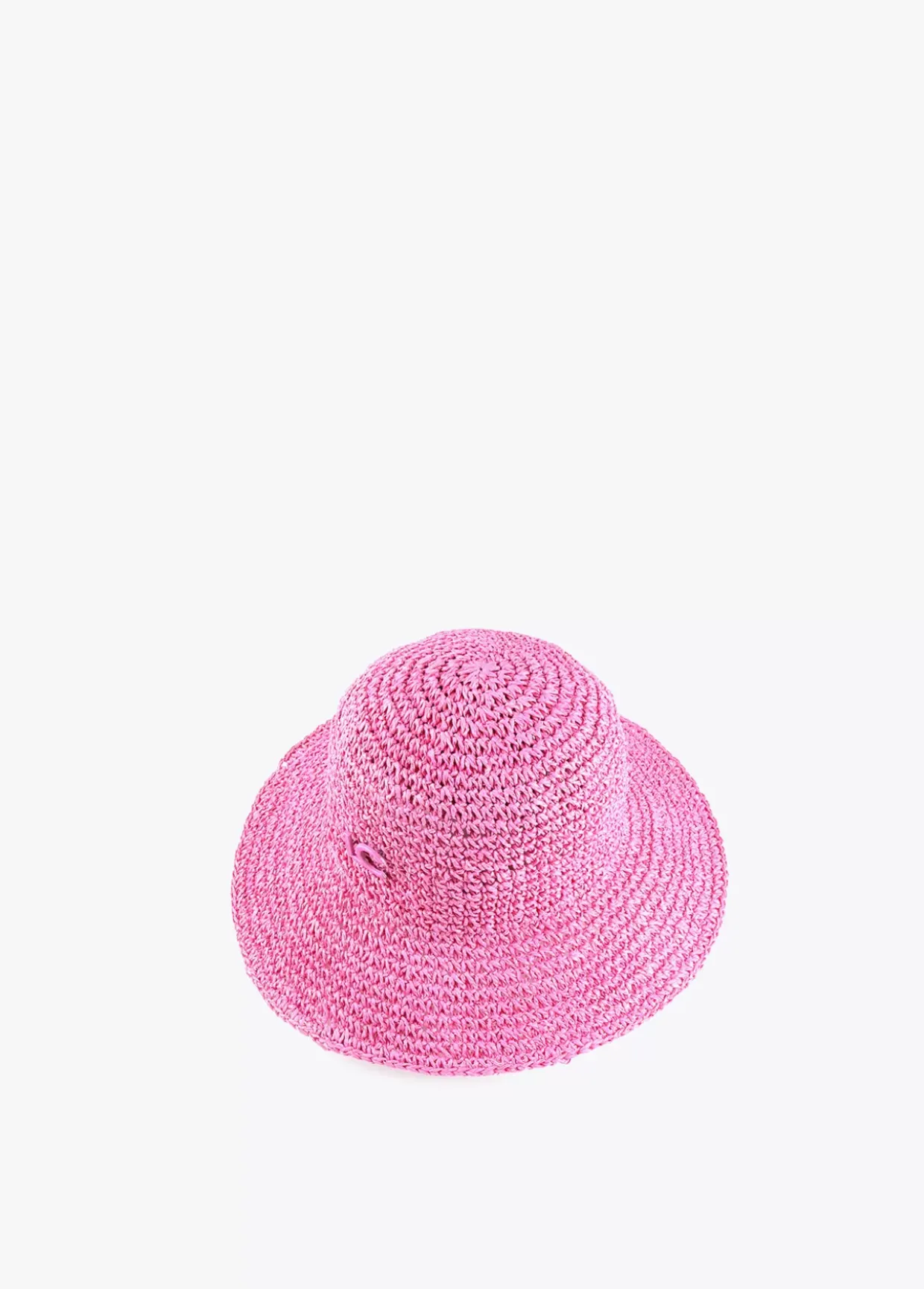 Bucket efecto ráfia y crochet