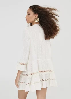 Caftan corto de volantes