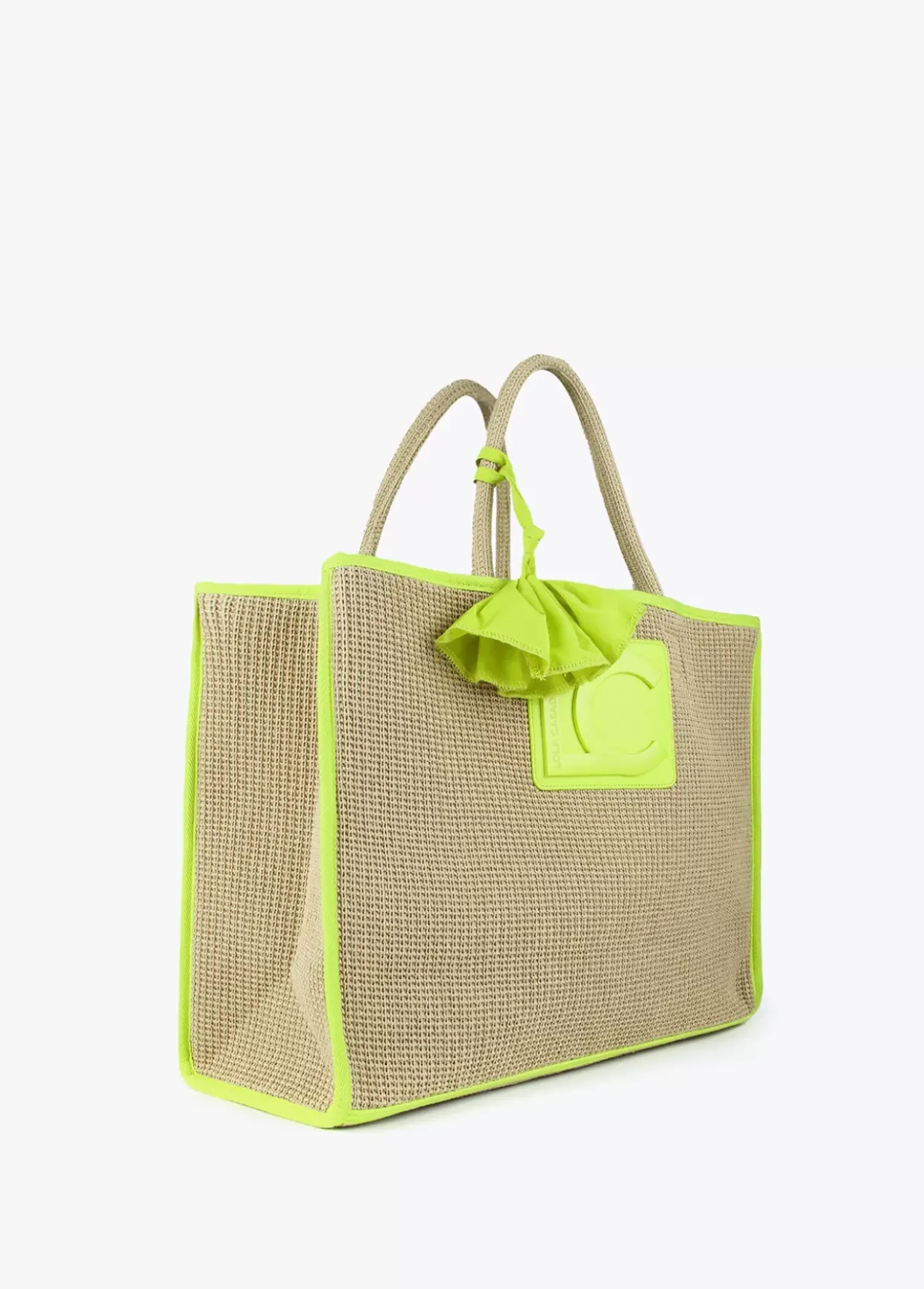 Capazo con ribetes color fluor