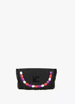 Cartera de mano con piedras de color