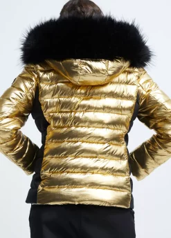 chaqueta acolchada metalizada