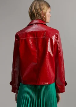 Chaqueta efecto charol