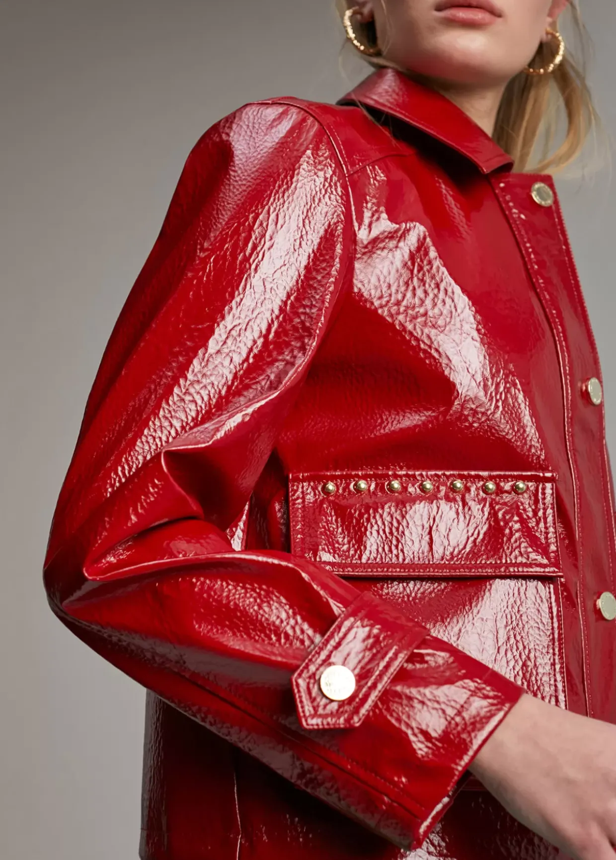 Chaqueta efecto charol