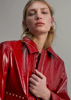 Chaqueta efecto charol