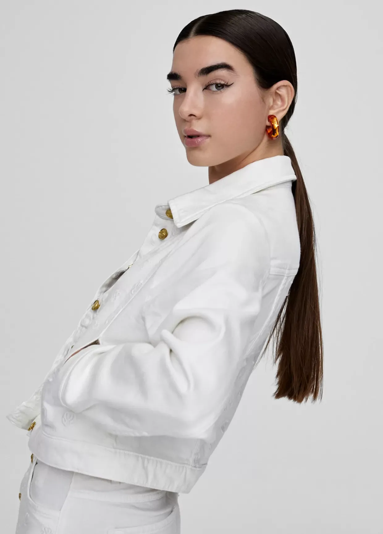 Chaqueta tejana blanca