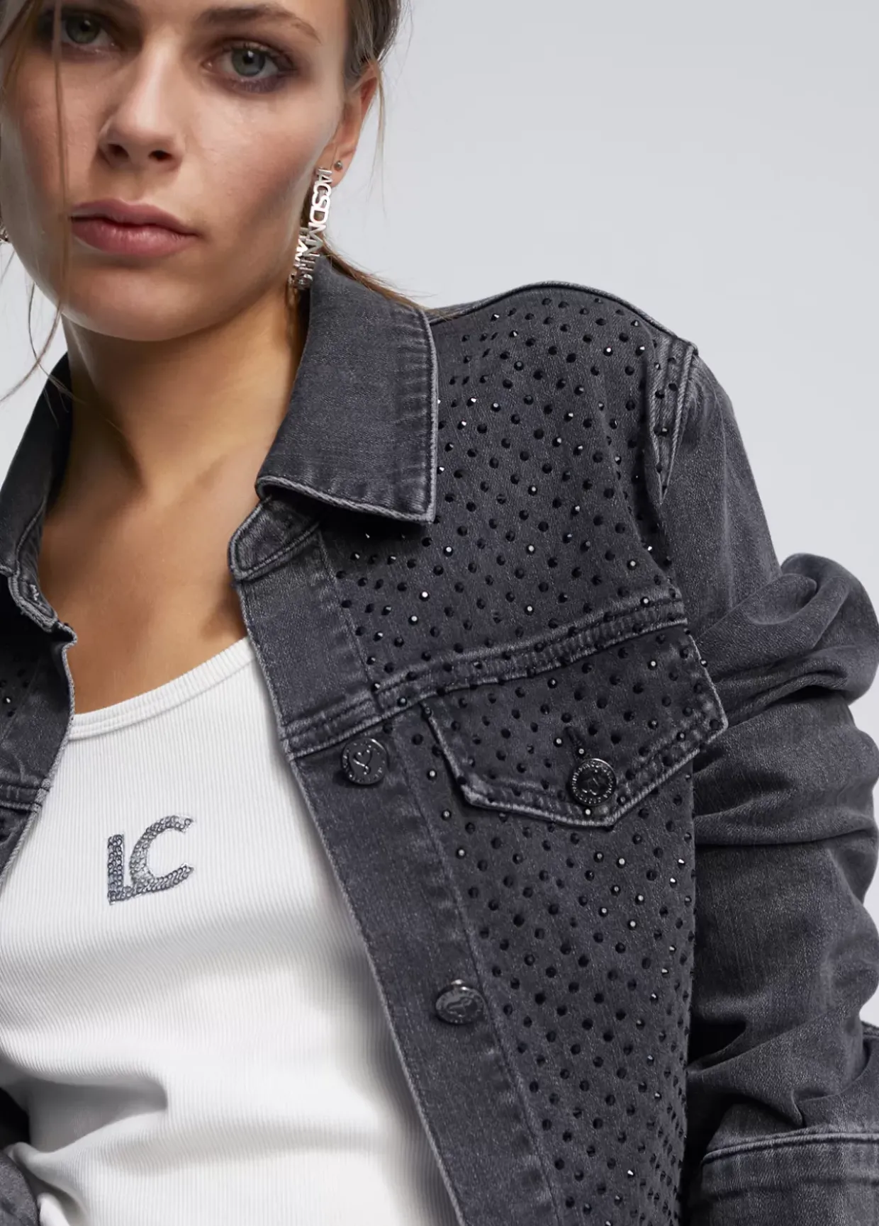 Chaqueta tejana strass
