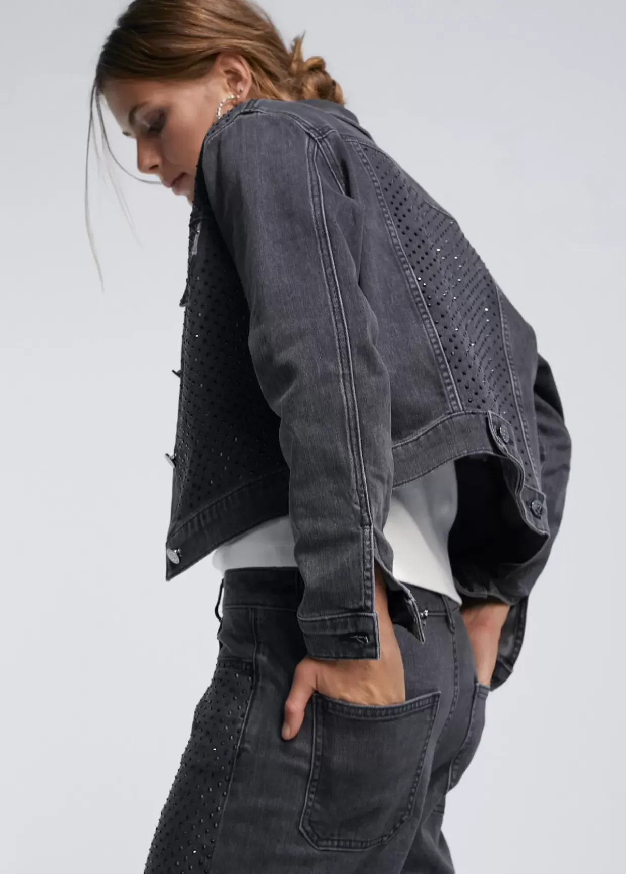 Chaqueta tejana strass