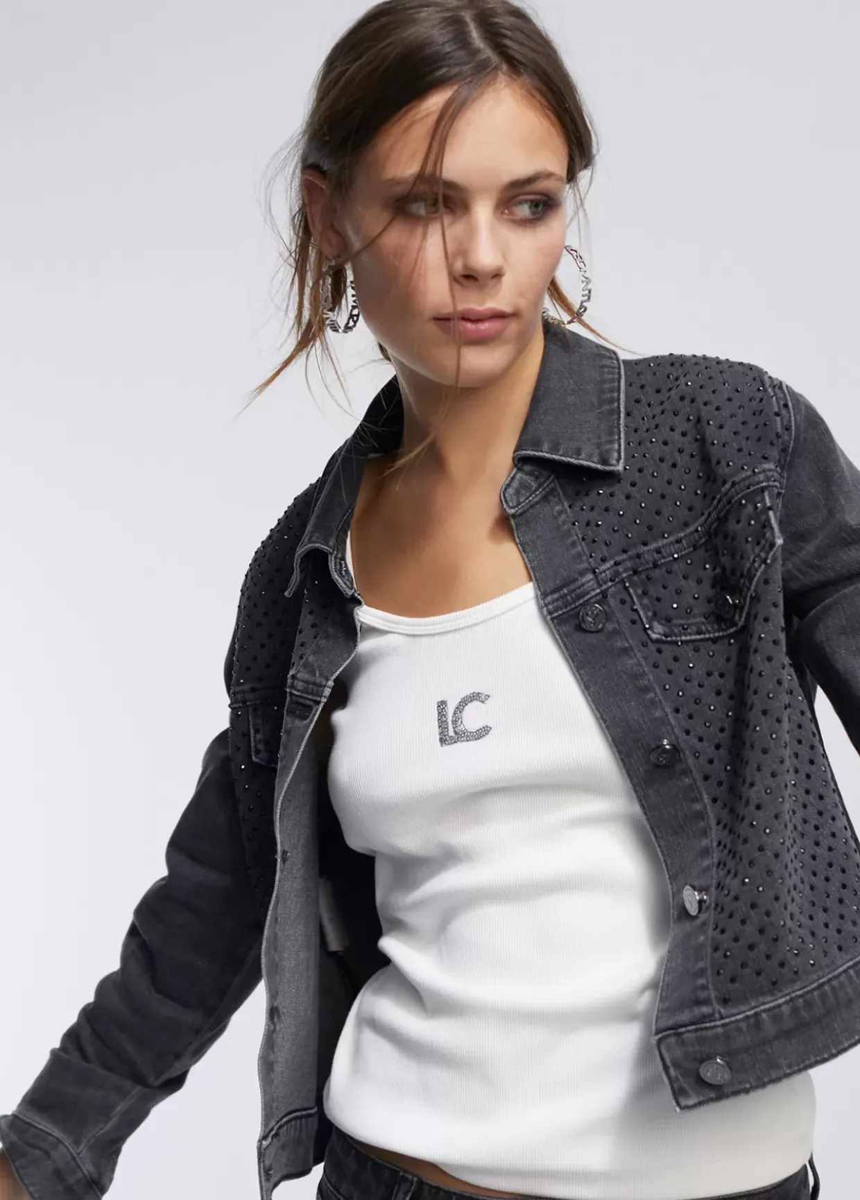 Chaqueta tejana strass