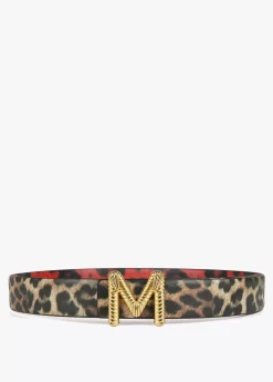 Cinturón reversible animal print