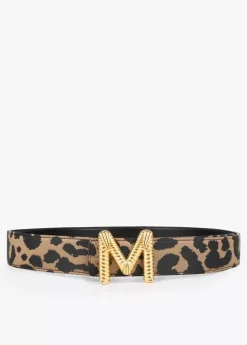 Cinturón reversible estampado animal y negro
