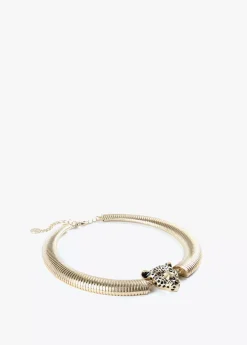 Collar cabeza leopardo