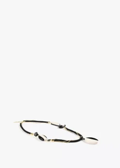 Collar cordón blanco y negro