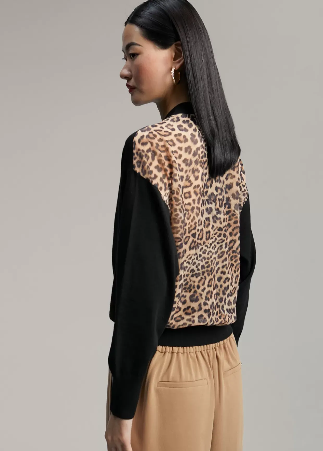 Cárdigan combinado animal print