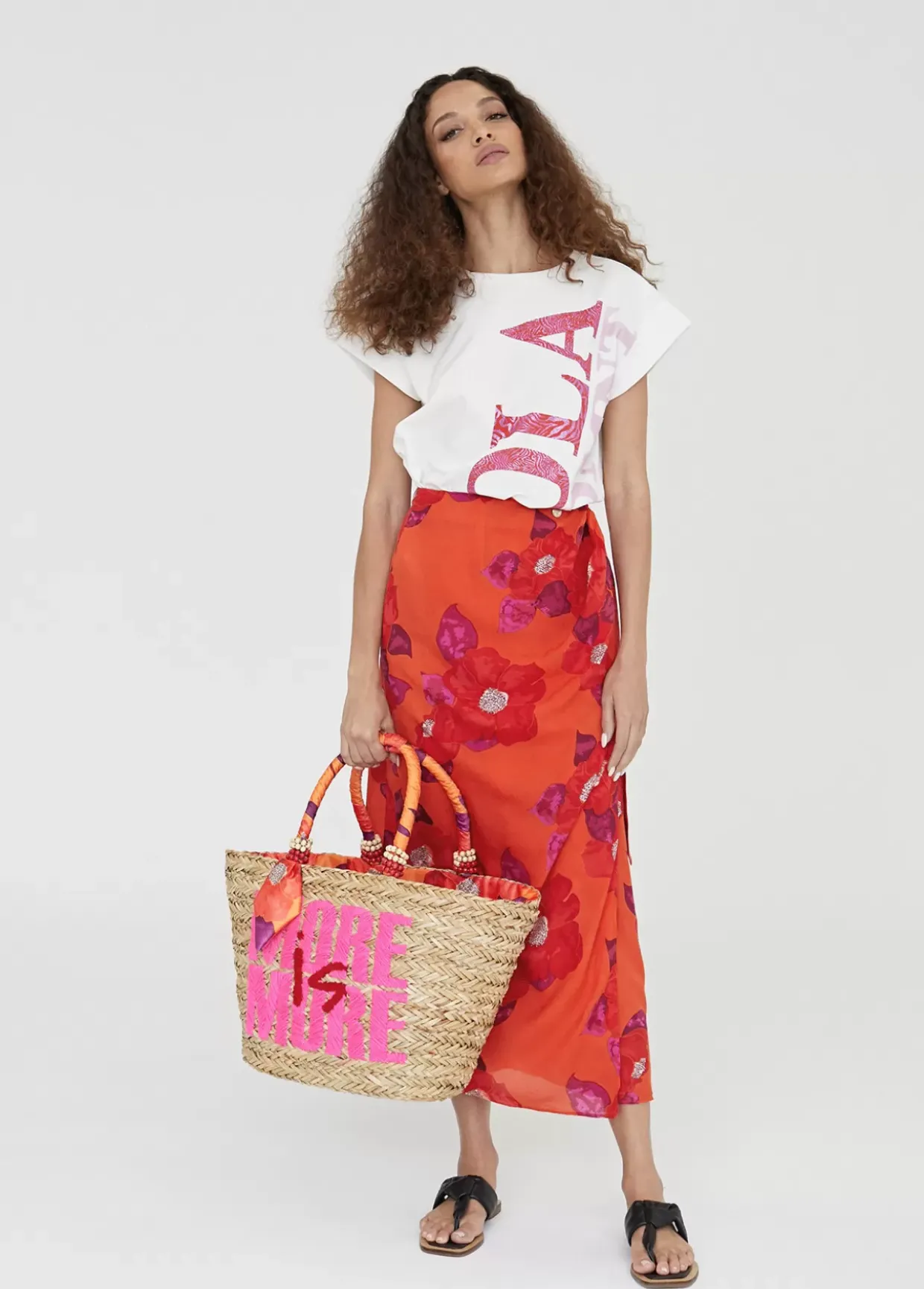 Falda estampada tipo pareo