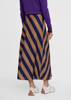 Falda midi de rayas