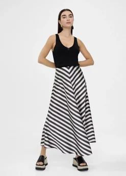 Falda midi de rayas
