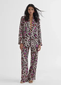 Pantalón recto animal print