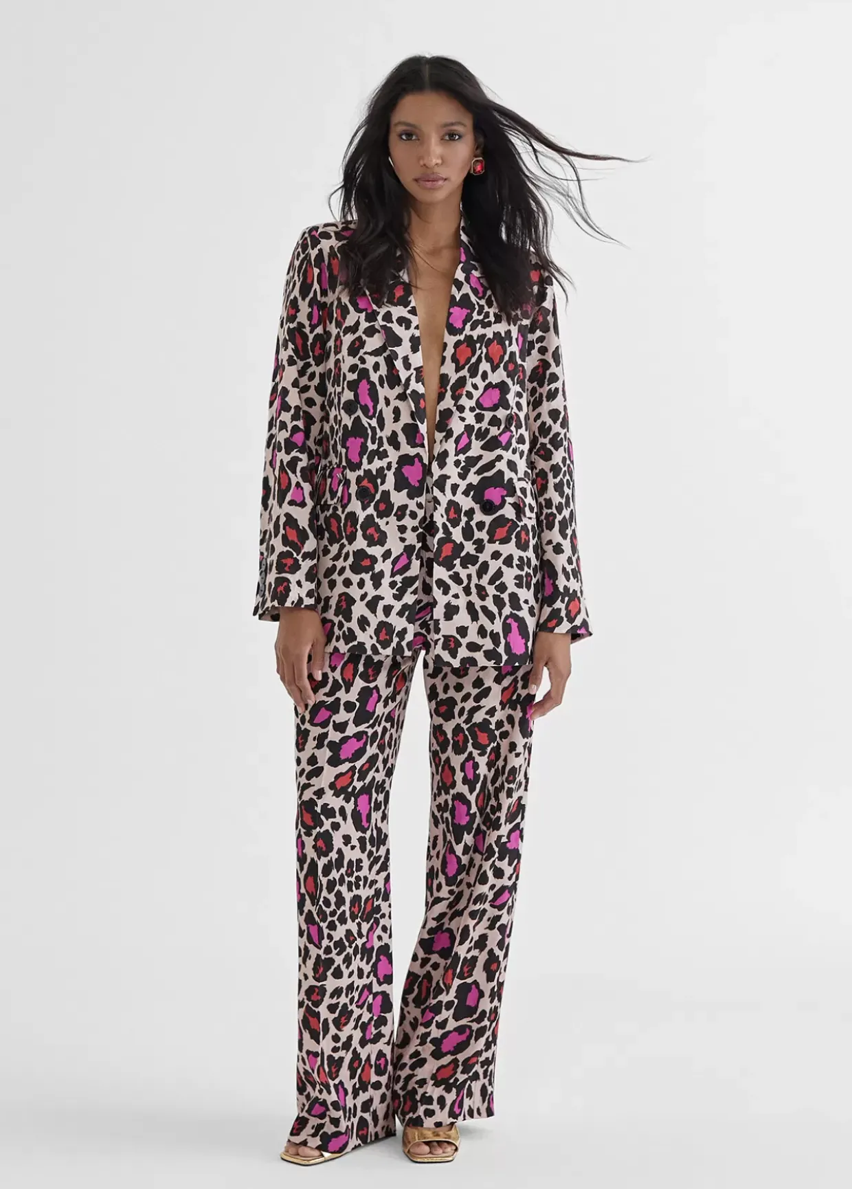 Pantalón recto animal print