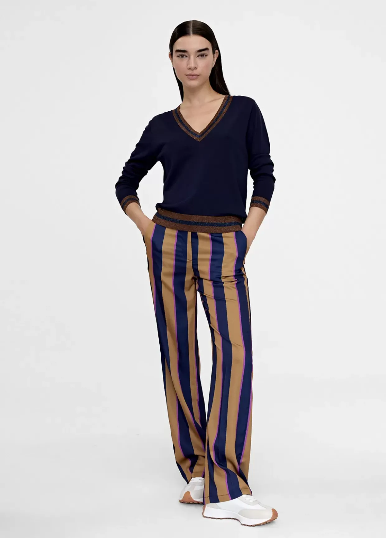 Pantalén satén rayas
