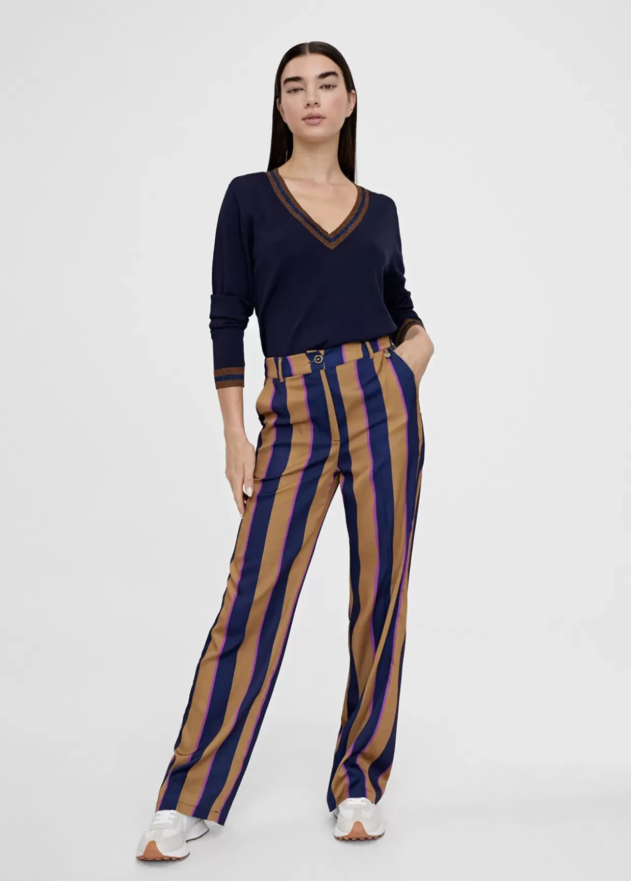 Pantalén satén rayas