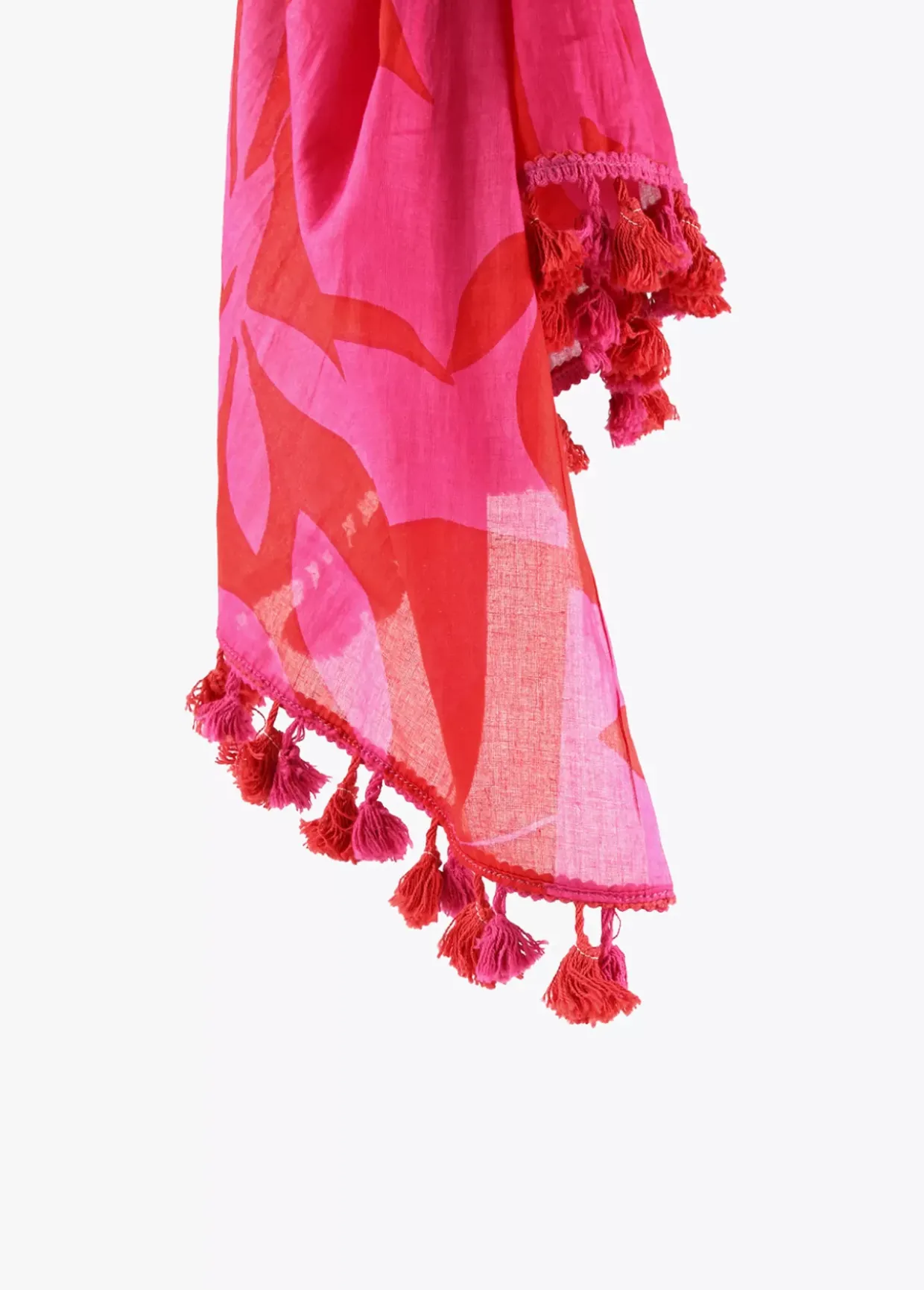 Pareo fucsia y rojo.