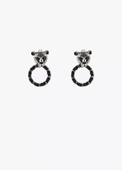 Pendientes cara leopardo y aro