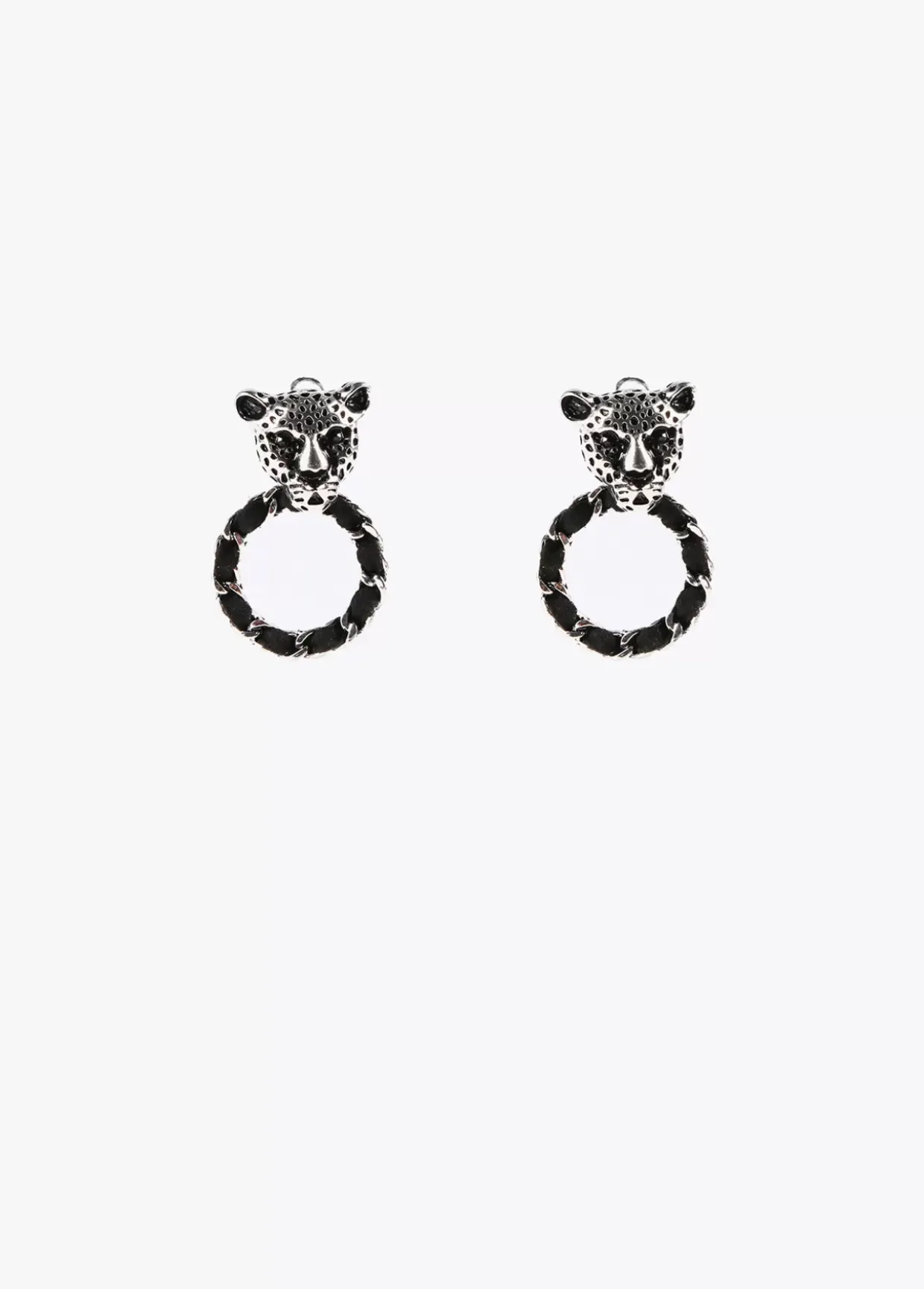 Pendientes cara leopardo y aro