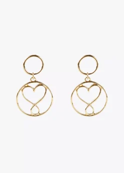 Pendientes circulo y corazón infinito