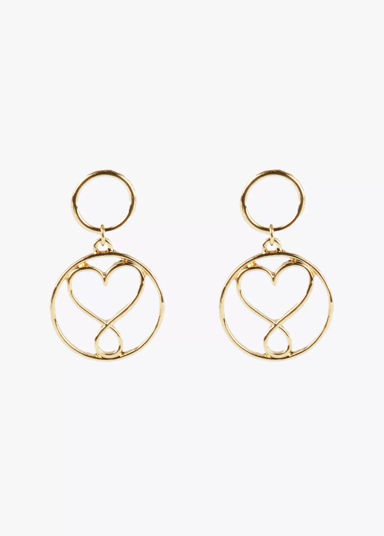 Pendientes circulo y corazón infinito