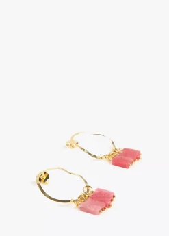 Pendientes de aro con piedras naturales