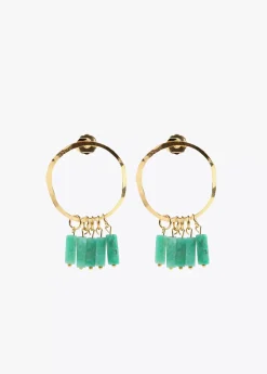 Pendientes de aro con piedras naturales