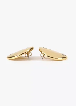Pendientes de botón dorados