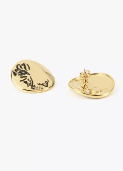 Pendientes de botón dorados