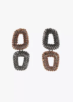 Pendientes dobles con piedras