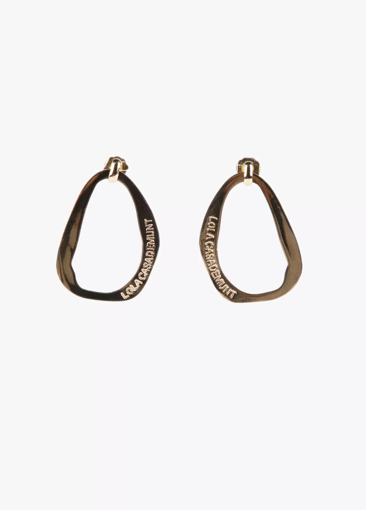 Pendientes óvalo dorado grande