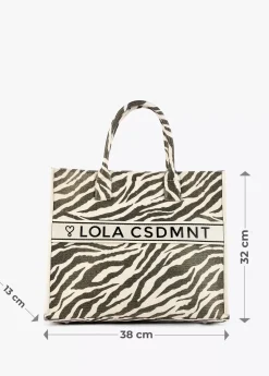 Shopper tejido combinado zebra y leopard