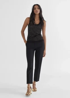 Top semi transparente negro