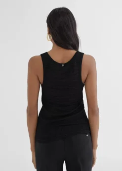 Top semi transparente negro