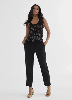 Top semi transparente negro
