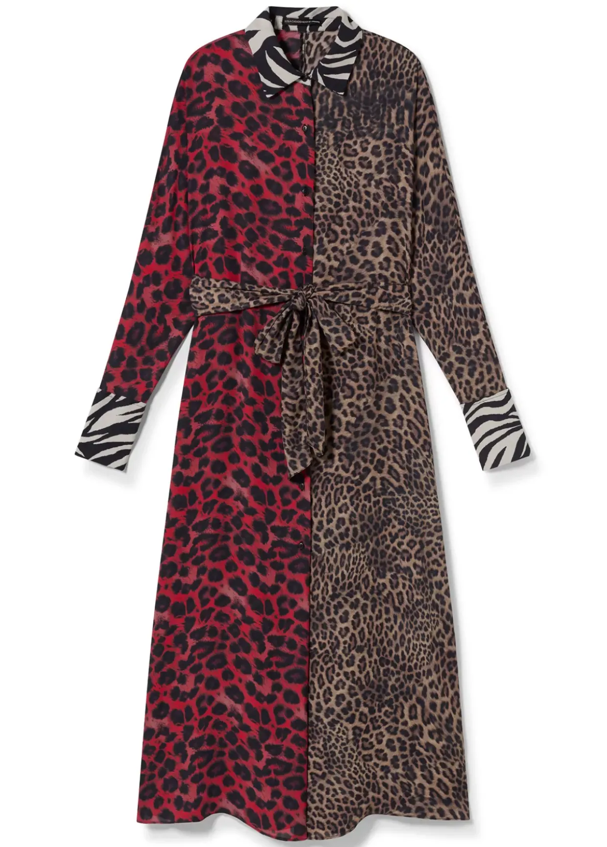 Vestido animal print combinado