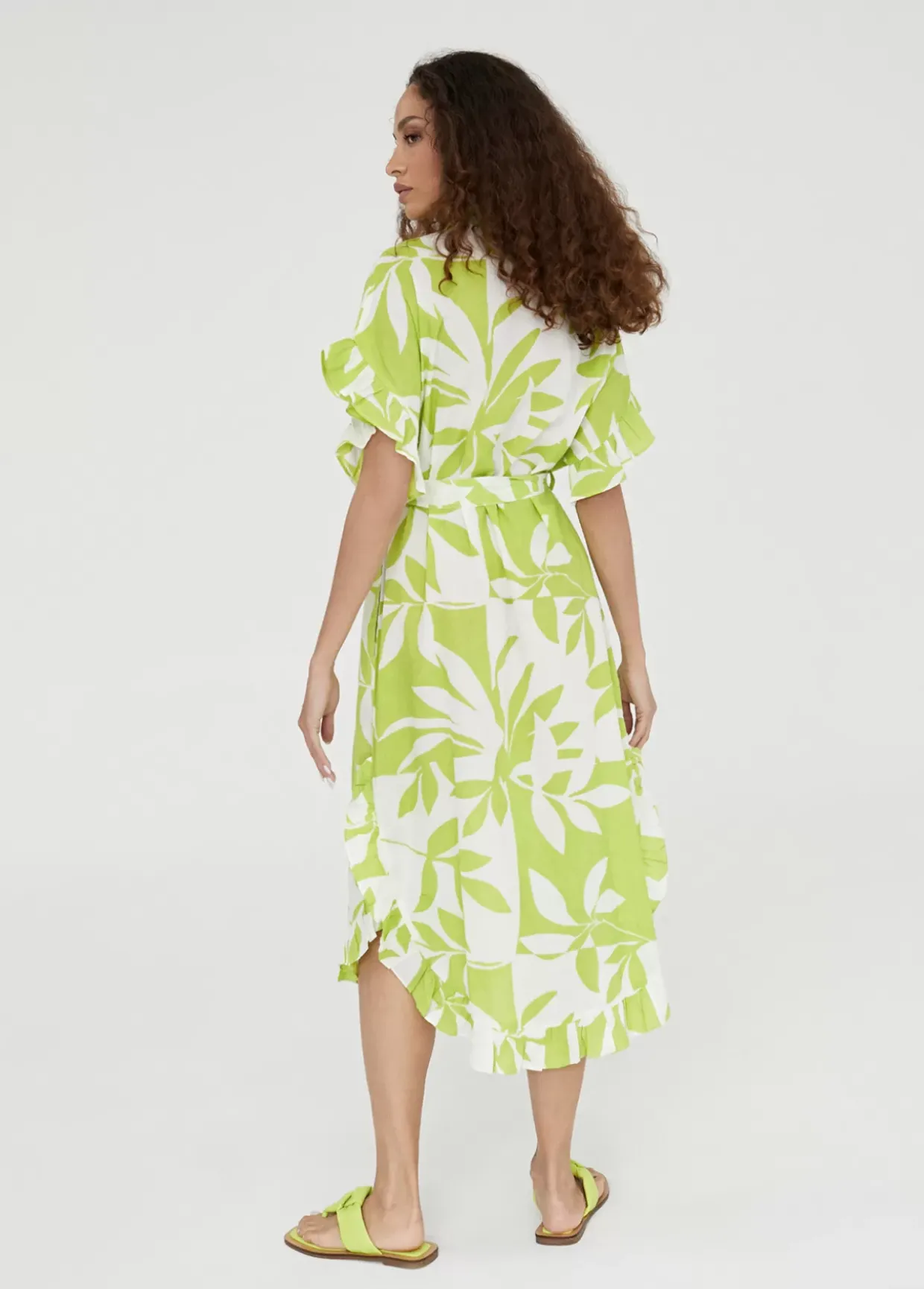 Vestido de volantes estampado
