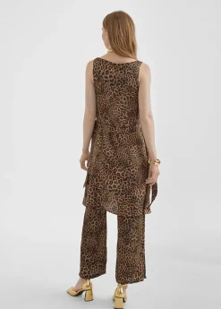 Vestido estampado animal combinado