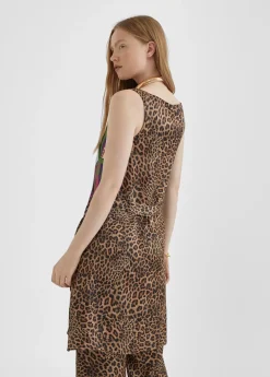 Vestido estampado animal combinado
