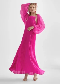 Vestido largo plisado